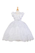 Little Girls White Bow Rhinestone Pearl Bolero Flower Girl Dress 2-6